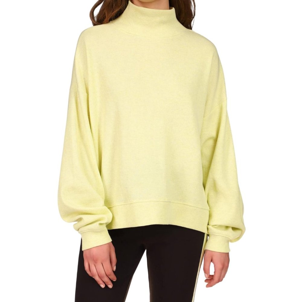 SANCTUARY Easy Winter Waffle Knit Mock Neck Sweater NWT